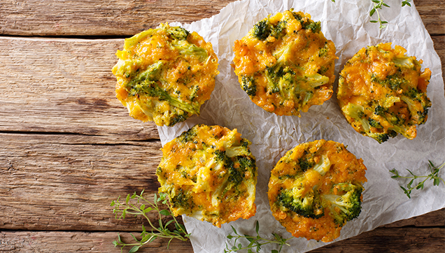 Broccoli cheese and egg muffins