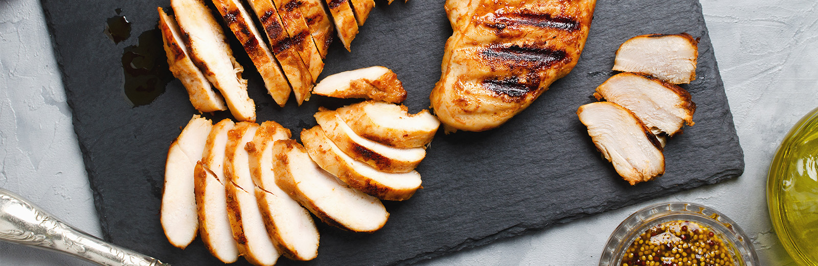 Sliced grilled chicken