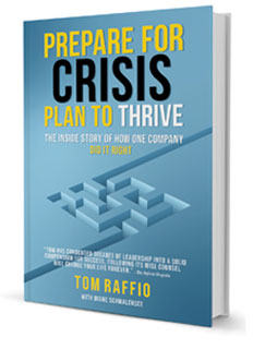 Cover image of book titled Prepare for crisis plan to thrive by Tom Raffio